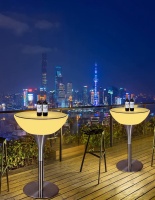 Стол светящийся круглый на металическом основании 60х60х96