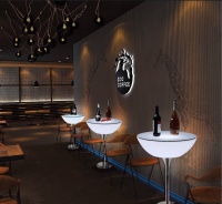 Стол светящийся круглый на металическом основании 60х60х76